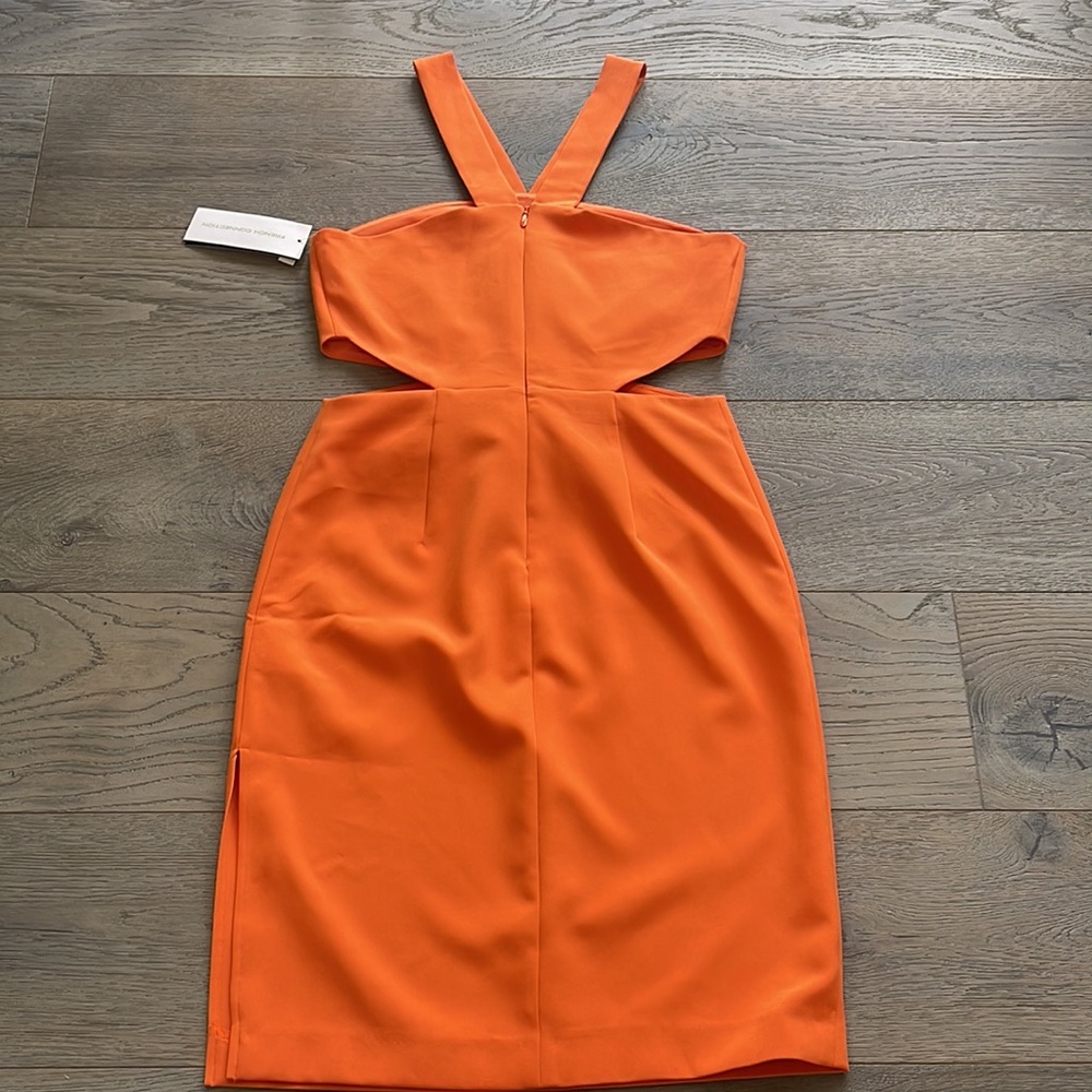 French Connection Side Cut-Outs O-Ring Halter Neck Echo Dress -Size 4 - Picture 4 of 12